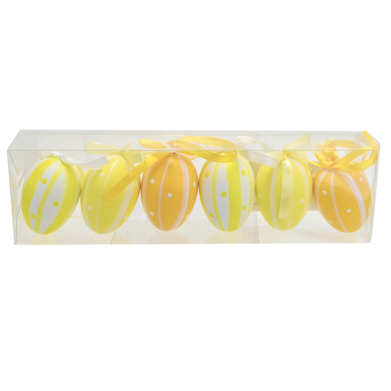 Yellow Painted Easter Eggs, 6 pcs, 6x4 cm