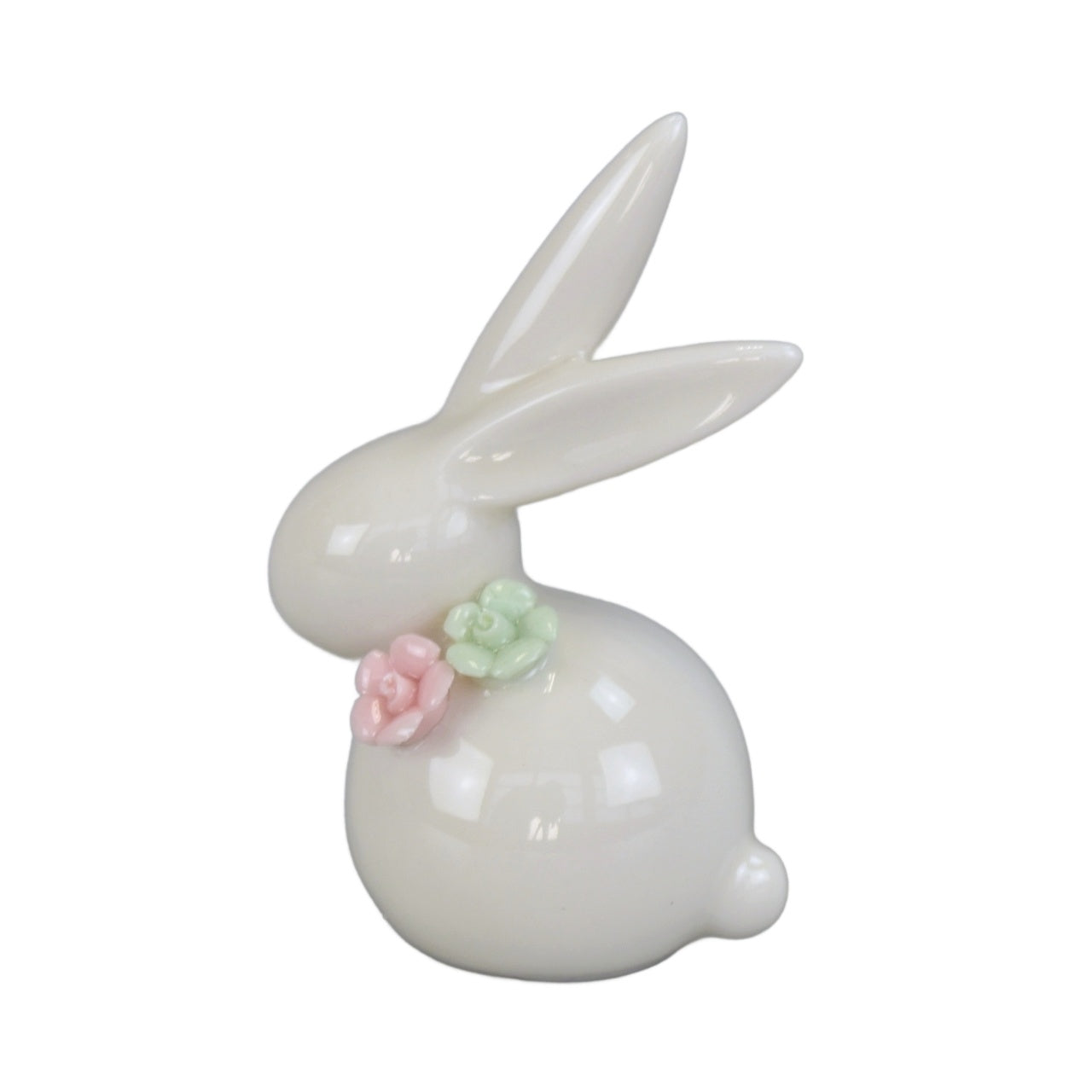 Zajíček porcelánový s kytičkou 8,5 cm