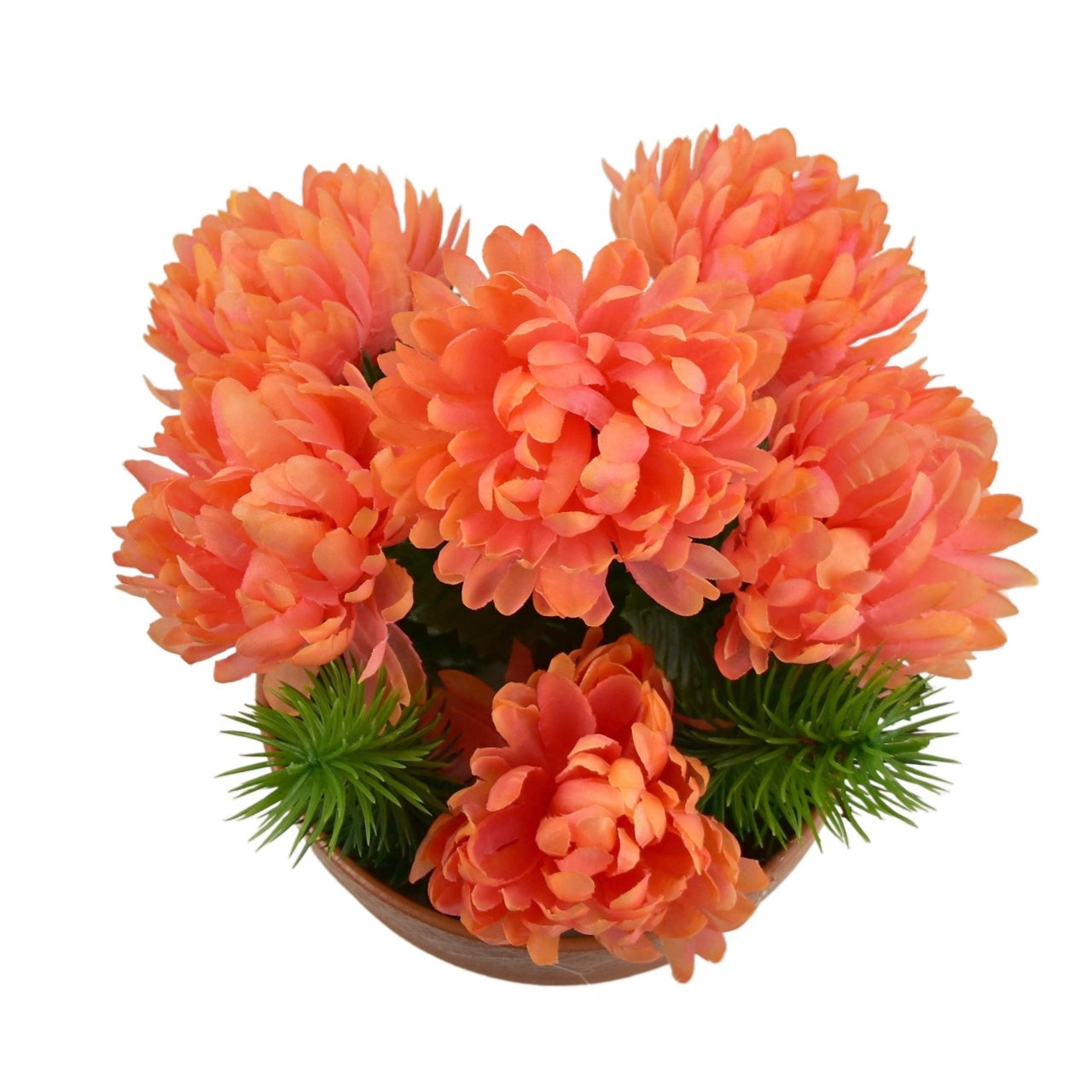 Podzimní miska s oranžovými chryzantémami 22 x 19 cm
