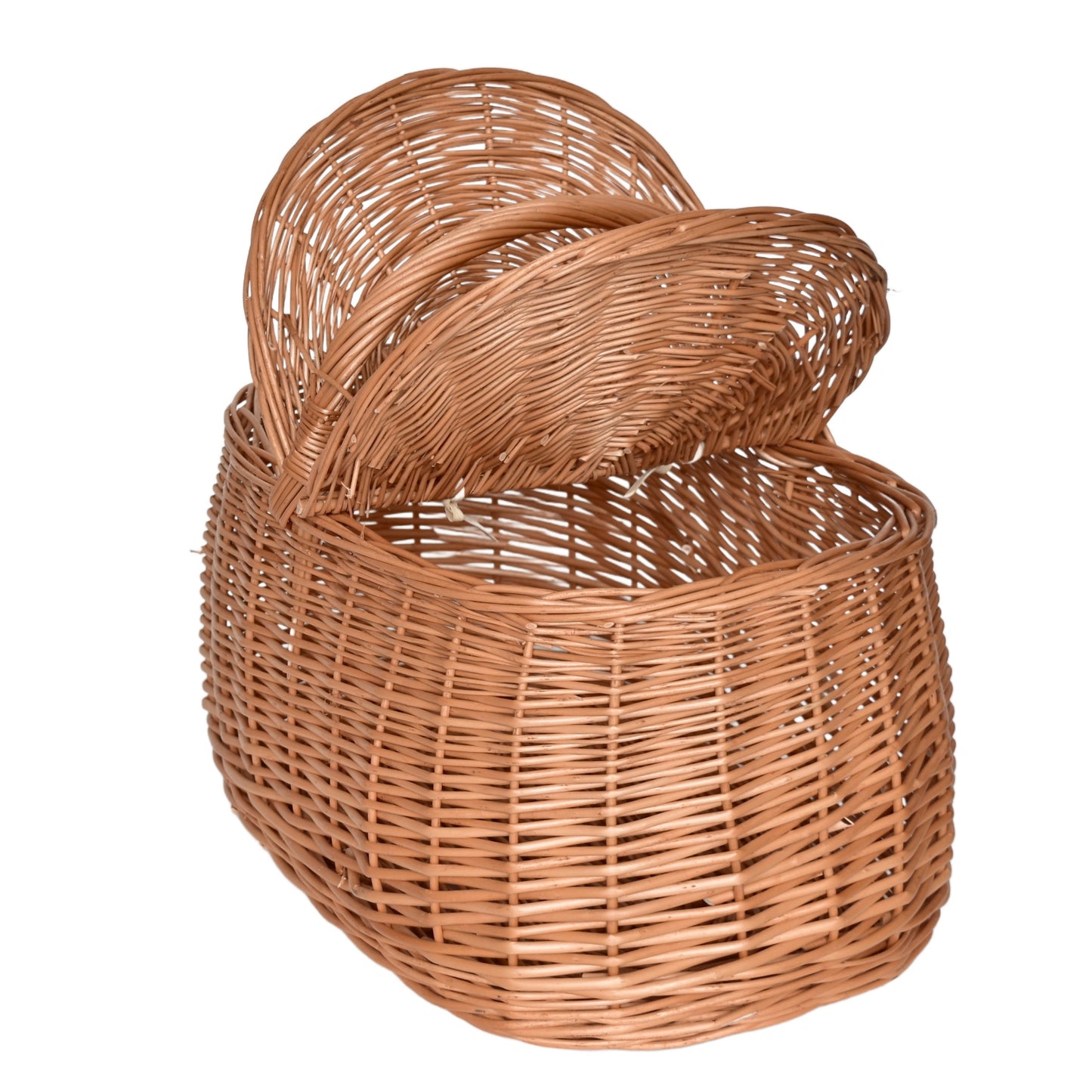 Car Picnic Basket, hand-woven from natural wicker, 43×28×35 cm