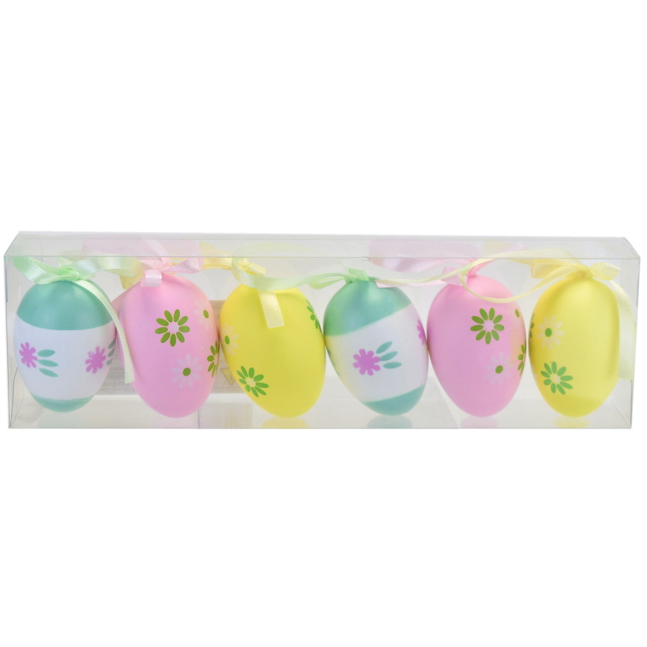 Easter Eggs with Flowers 6 pcs, 6x4 cm