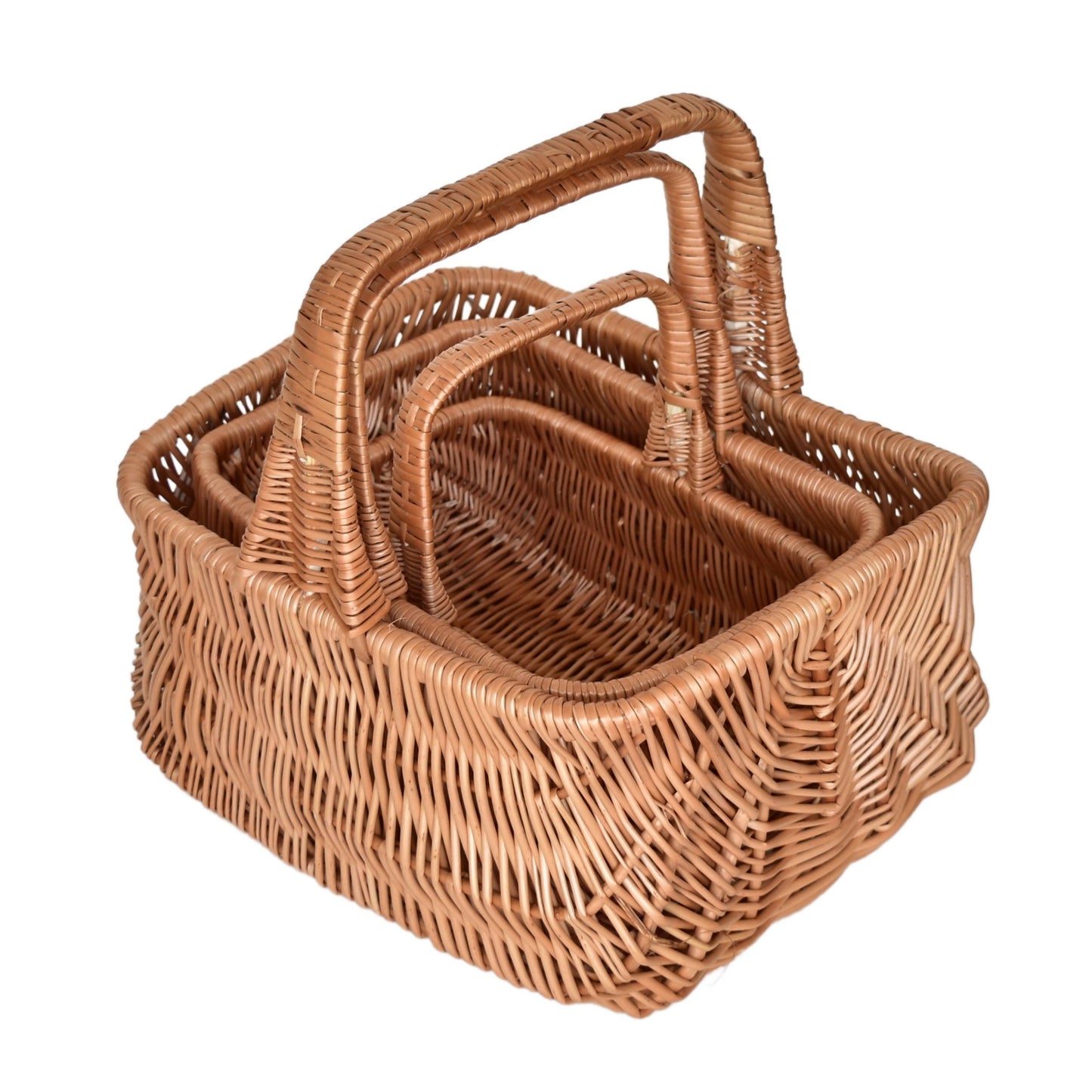 Set of wicker baskets Holender, hand-woven from natural wicker, 3 pcs