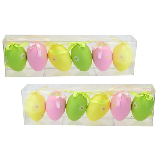 Velikonoční vajíčka s kytičkami 12 ks, 6x4 cm