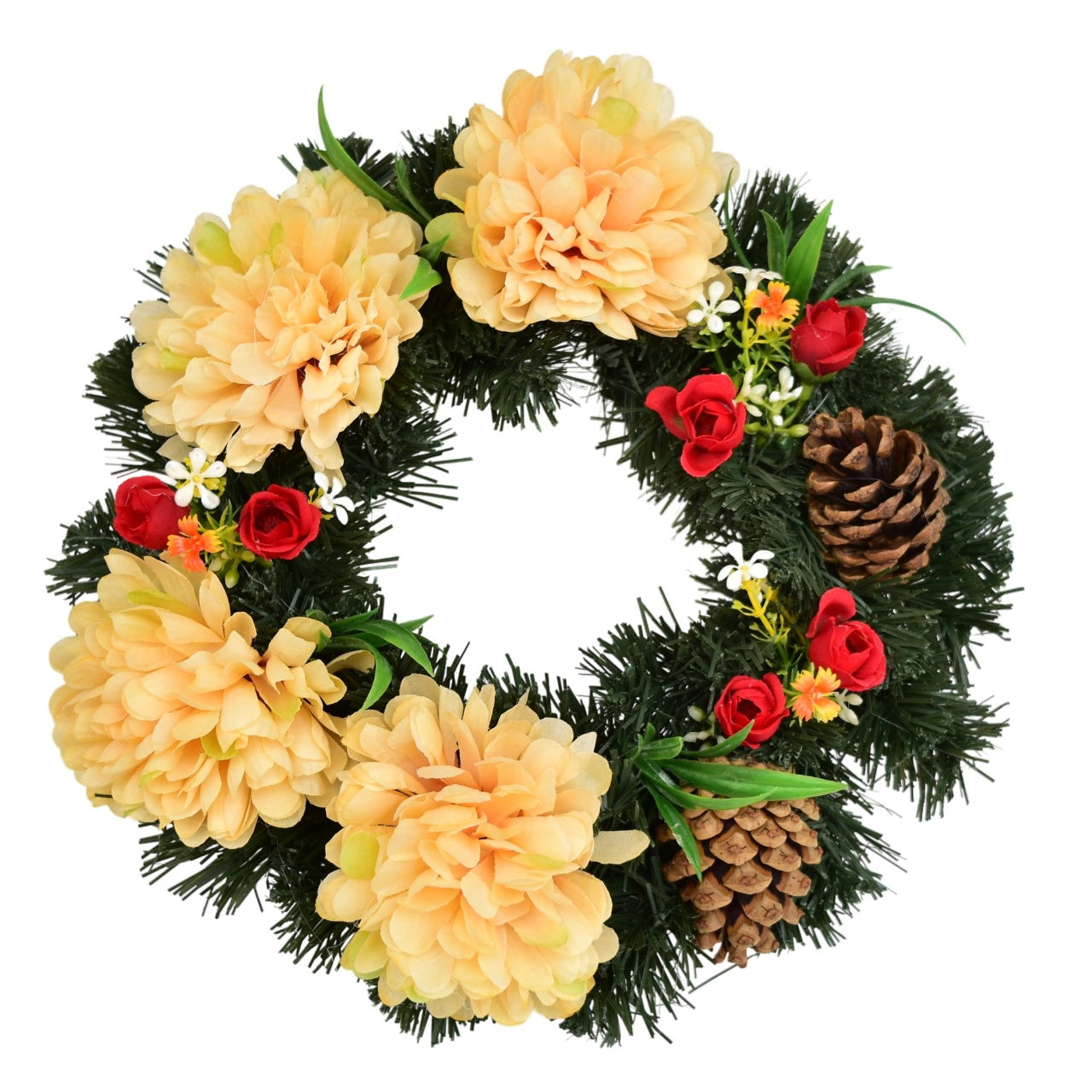 Dušičková dekorace s podzimními květy