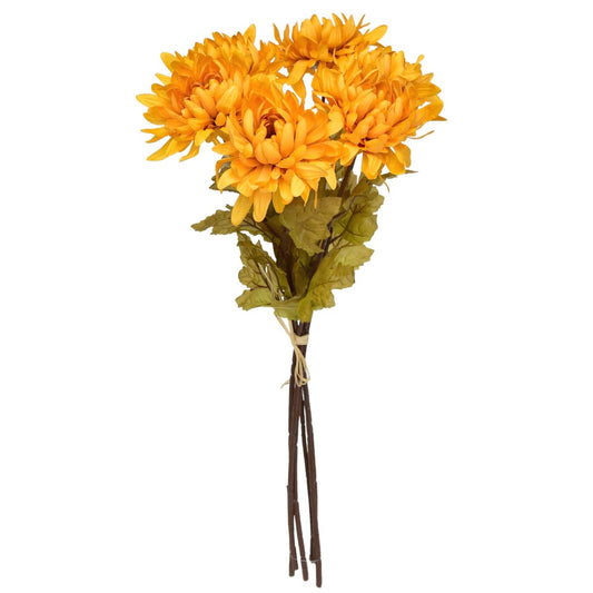 Kytice podzimních oranžových chryzantém 6 ks, 70 cm