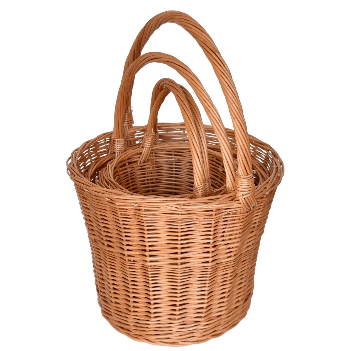 Set of wicker baskets Trháček, hand-woven from natural wicker, 4 pcs