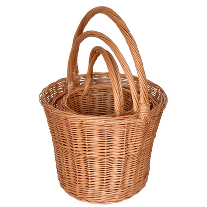 Set of wicker baskets Trháček, hand-woven from natural wicker, 4 pcs