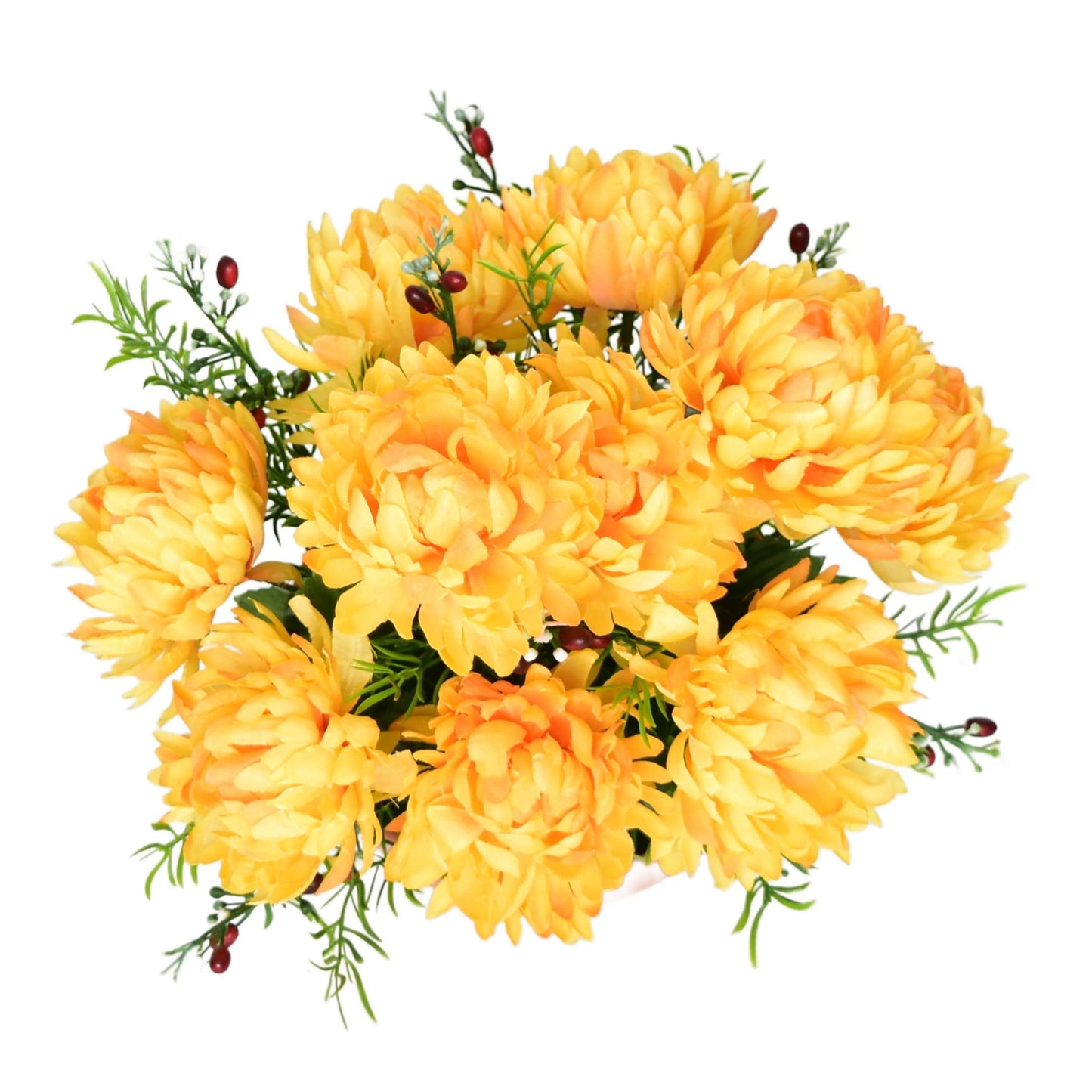 Autumn bowl with yellow chrysanthemums, 10 flowers, Ø25 × 26 cm