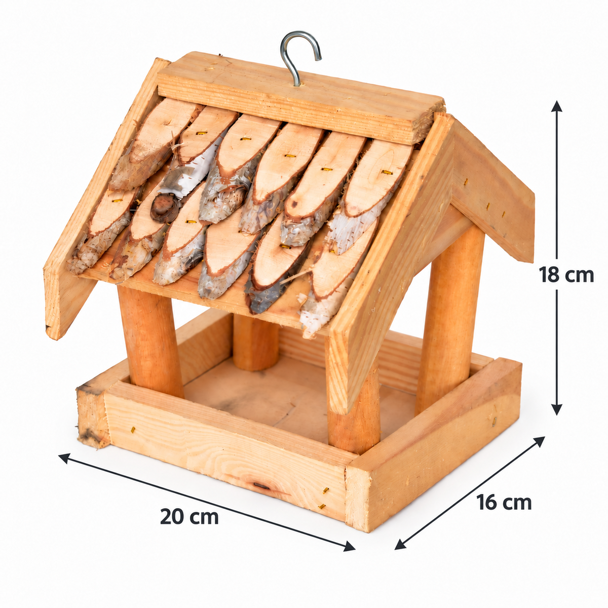 Small birch bird feeder 20 × 16 × 18 cm