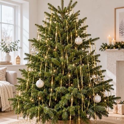 Weihnachtslametta Gold mit Lasereffekt, 50 × 100 cm