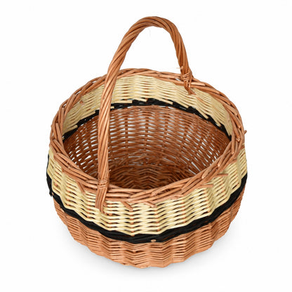 Košík Bolerko střední, ručně pletený z přírodního proutí 23×23×15-31 cm