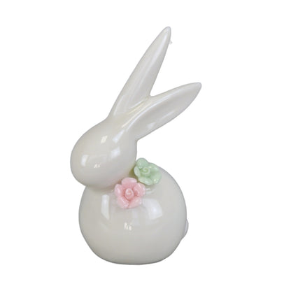 Zajíček porcelánový s kytičkou 8,5 cm
