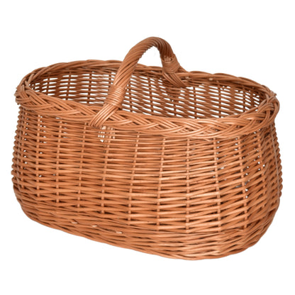 Car basket, hand-woven from natural wicker, 43×30×30 cm