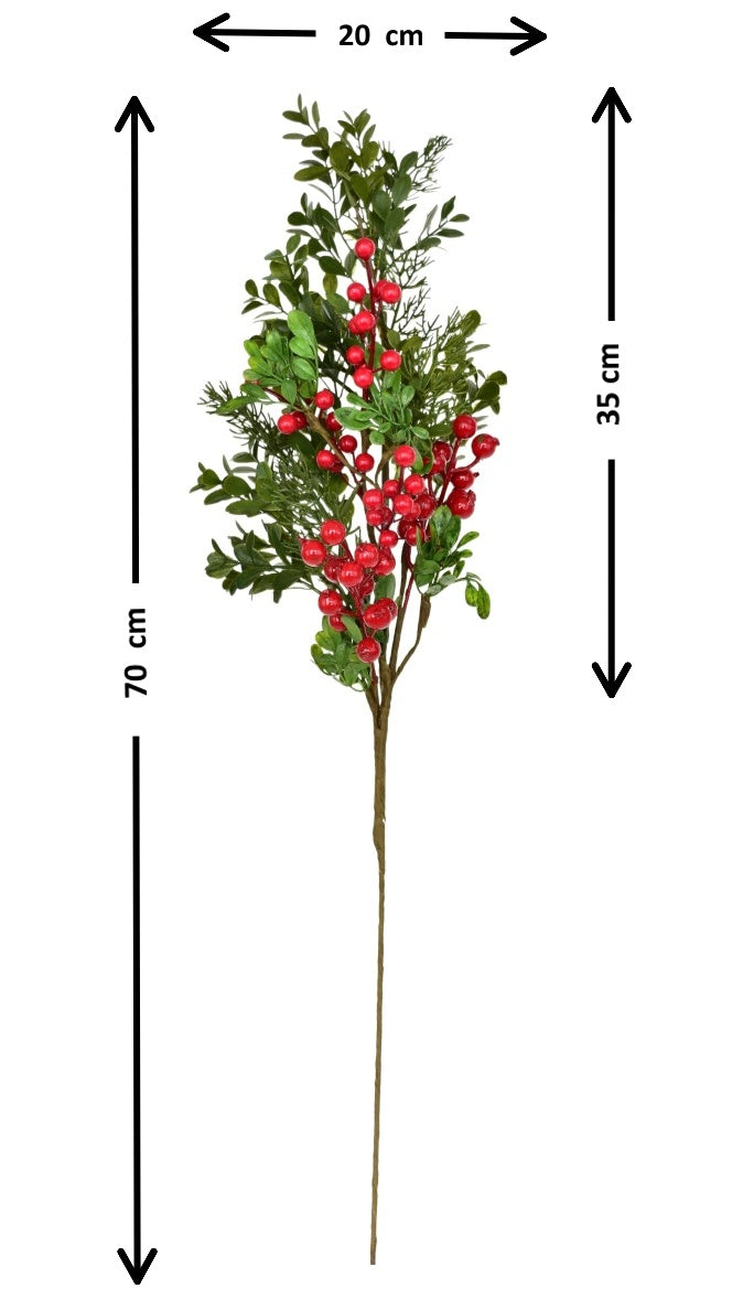 Věnec a větev zdobený borůvčím a bezinkami Ø30/70 cm