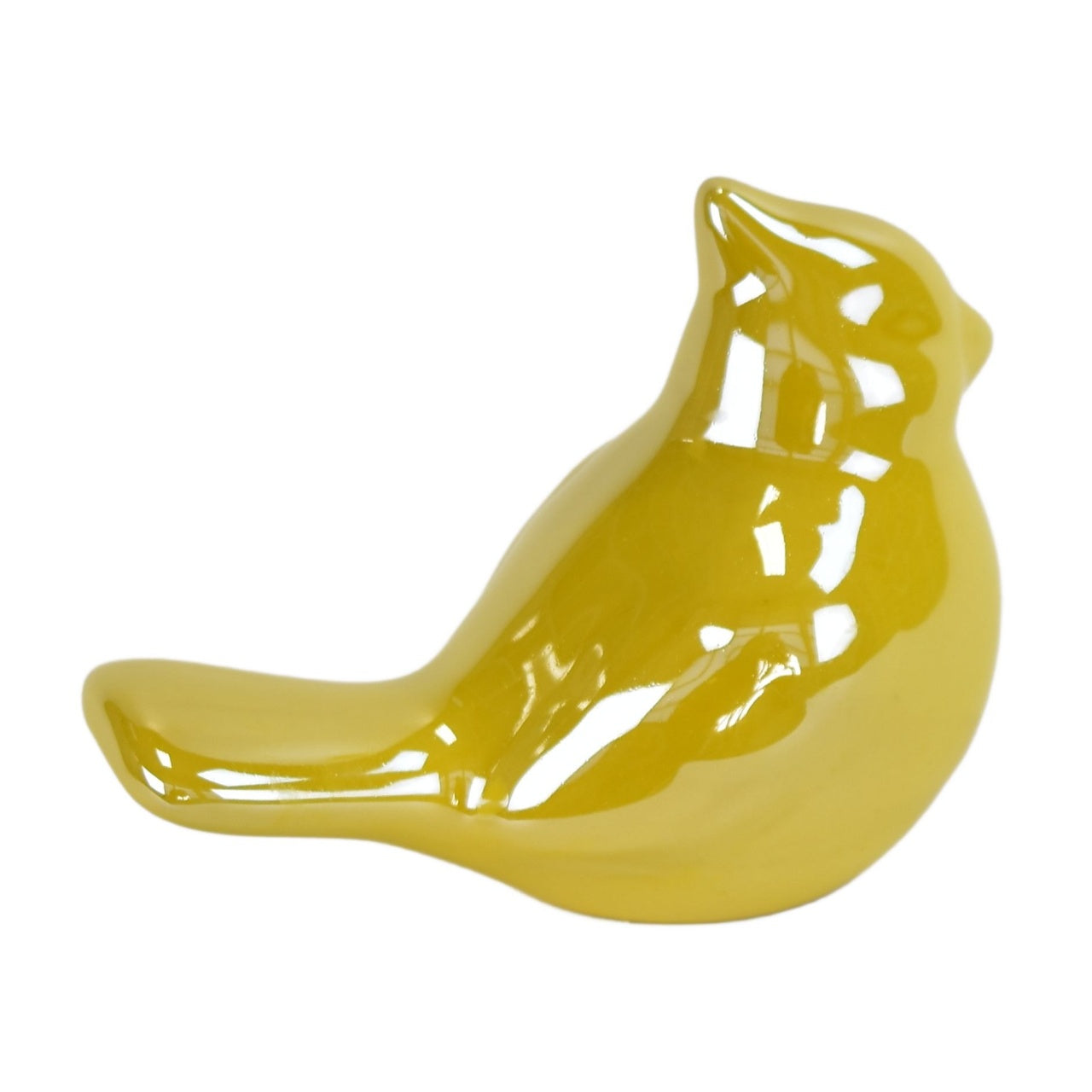 Keramický ptáček žlutý 8 cm