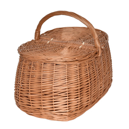 Car Picnic Basket, hand-woven from natural wicker, 43×28×35 cm
