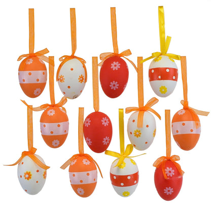 Oster-Eier orange in Tüte 12 Stück, 6x4 cm