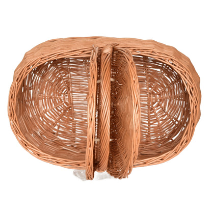 Car Picnic Basket, hand-woven from natural wicker, 43×28×35 cm