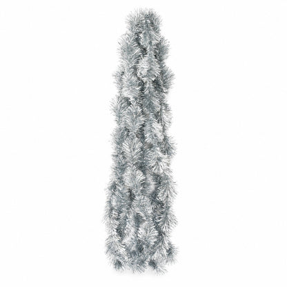 Silver Christmas garland with oval pattern, Ø 5 cm, length 3 m