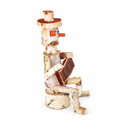 Březový panáček s uvítací cedulkou „Vítáme vás“ – 45 cm
