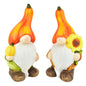 Skřítci se oranžovou čepicí z keramiky, set 2 ks, 15x8 cm