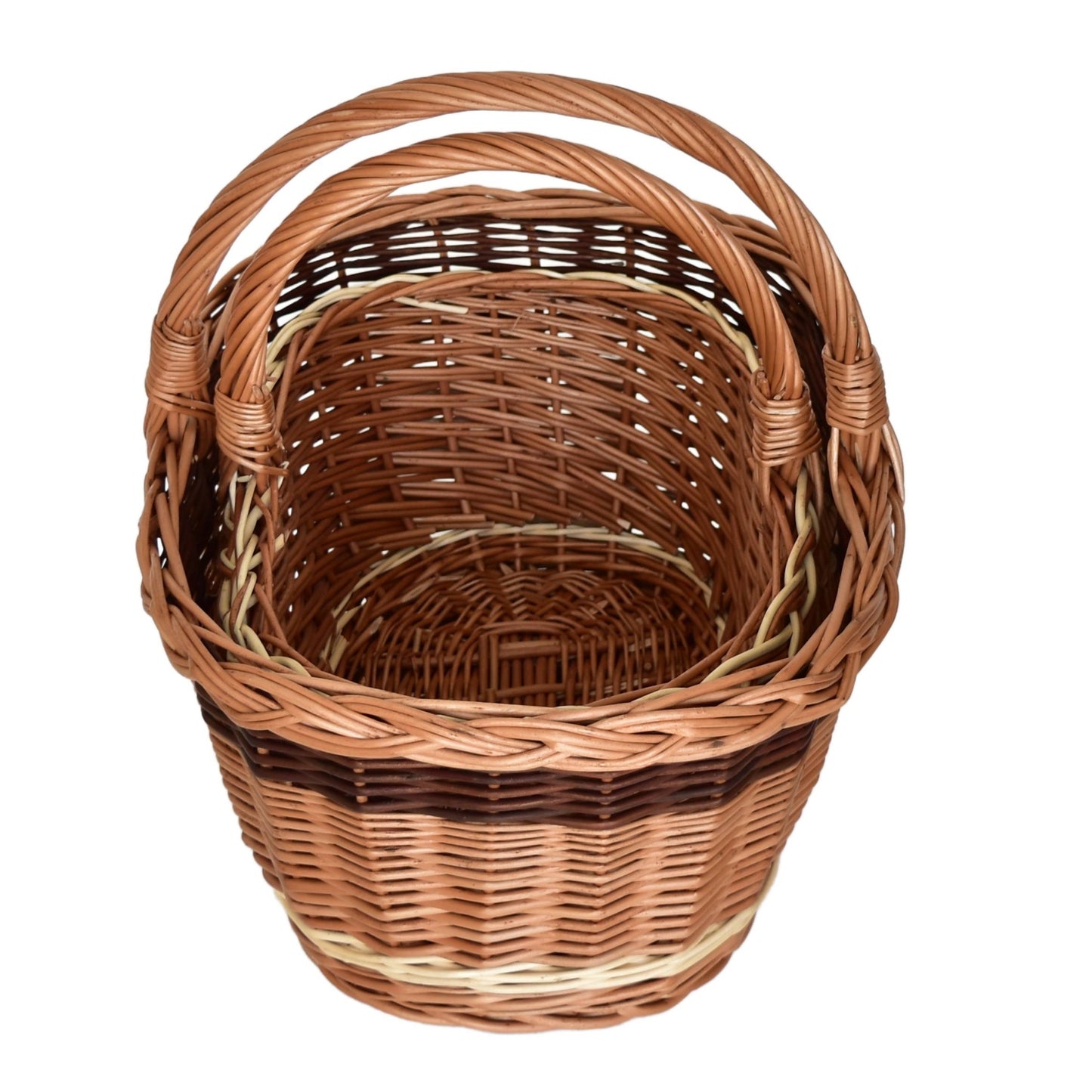 Set košíků tradiční Městský, ručně pletený z přírodního proutí, 2 ks