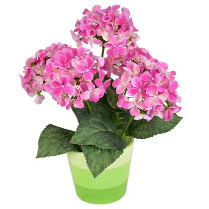 Hortenzie růžová 5 květů v keramickém květináči 33x27 cm