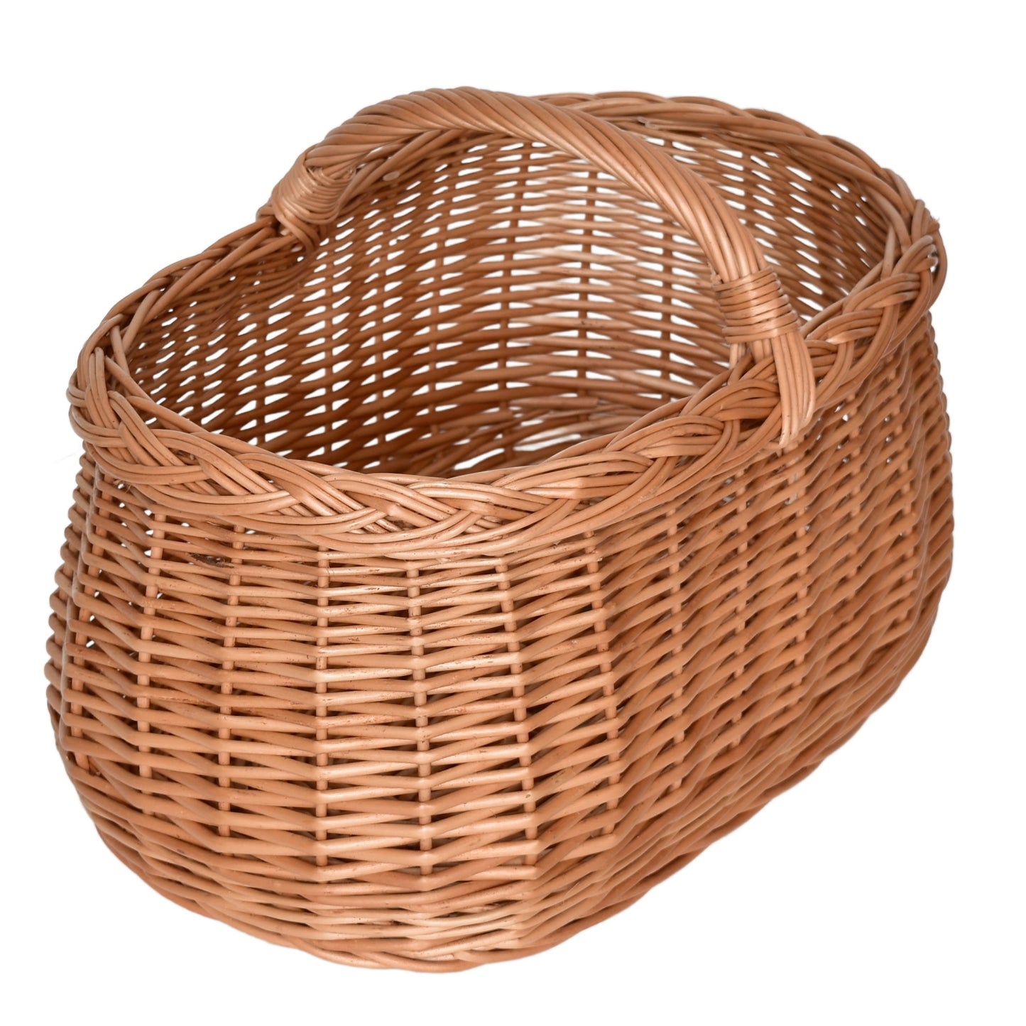 Car basket, hand-woven from natural wicker, 43×30×30 cm