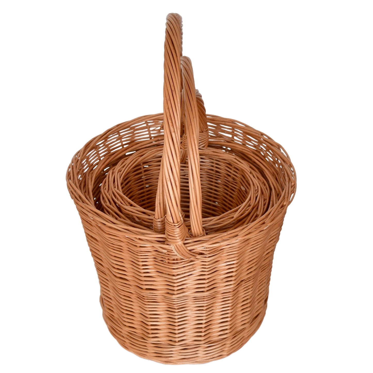 Set of wicker baskets Trháček, hand-woven from natural wicker, 4 pcs