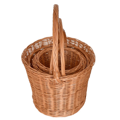 Set of wicker baskets Trháček, hand-woven from natural wicker, 4 pcs