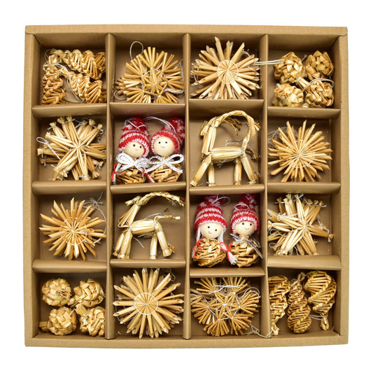 Slaměné vánoční ozdoby 56 ozdob