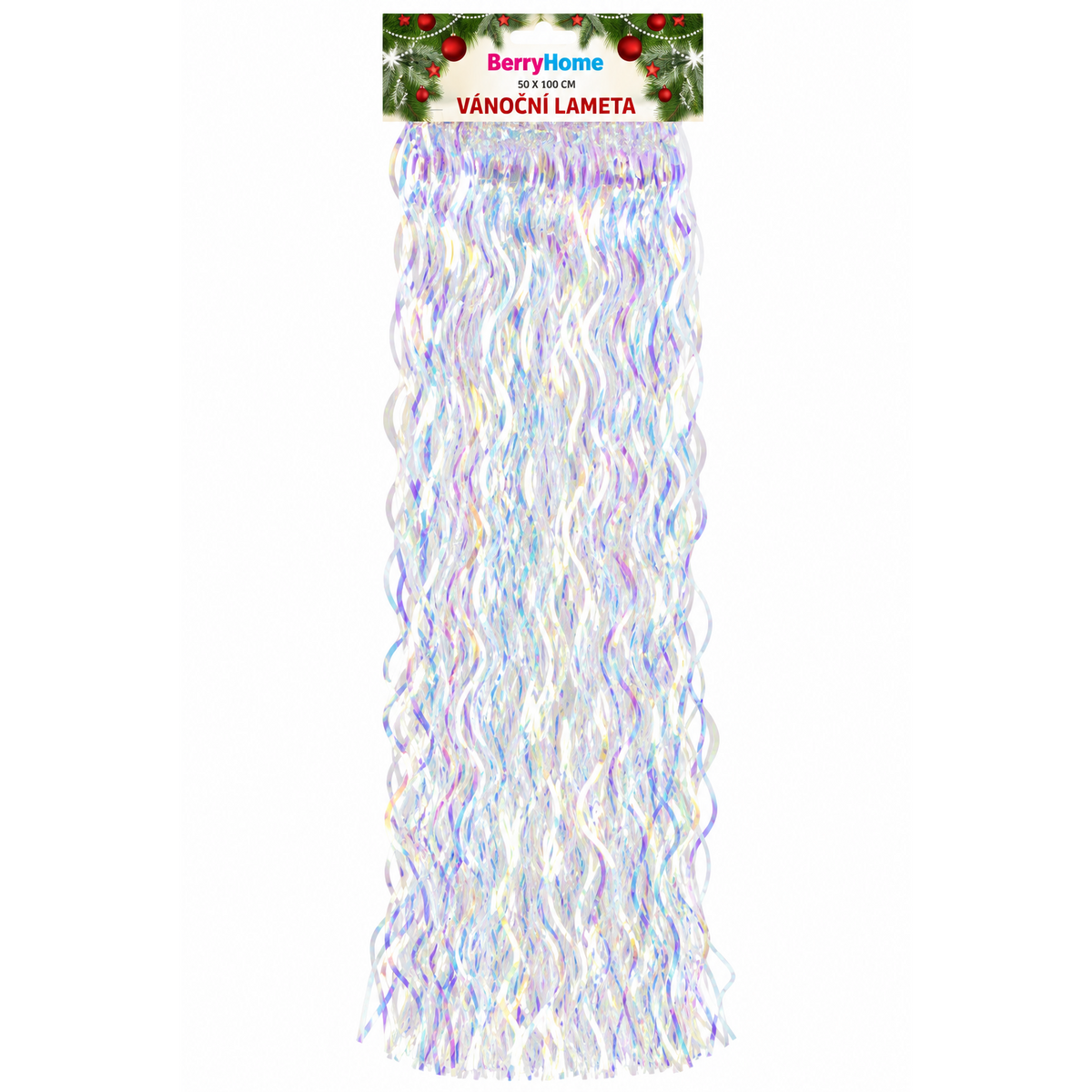 Weihnachtslametta mit Regenbogeneffekt, gewellt, 50 × 100 cm