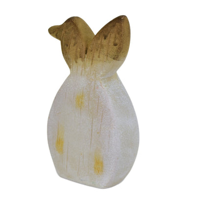 Zajíček keramický s květinou 14,5 cm