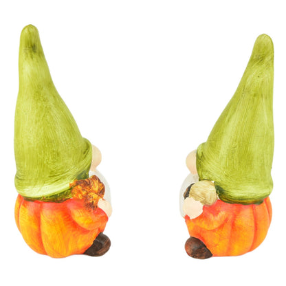 Skřítci se zelenou čepicí z keramiky, set 2 ks, 15x8 cm