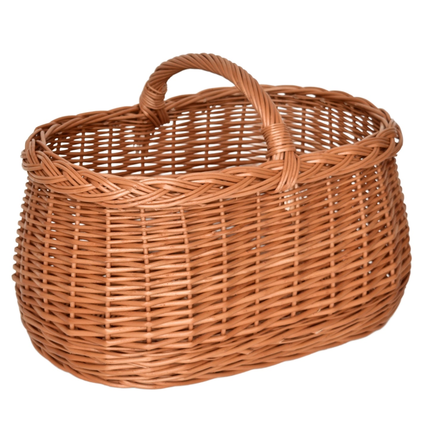 Car basket, hand-woven from natural wicker, 43×30×30 cm