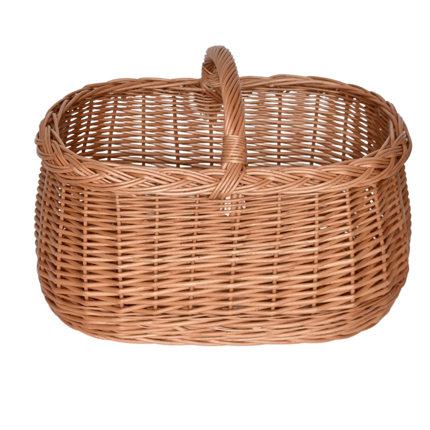 Car basket, hand-woven from natural wicker, 43×30×30 cm