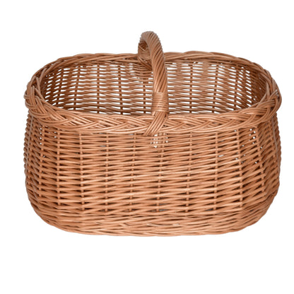Car basket, hand-woven from natural wicker, 43×30×30 cm