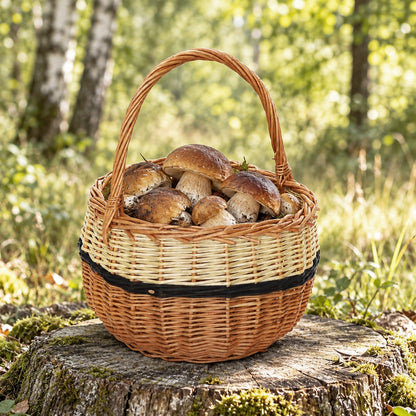 Košík Bolerko střední, ručně pletený z přírodního proutí 23×23×15-31 cm