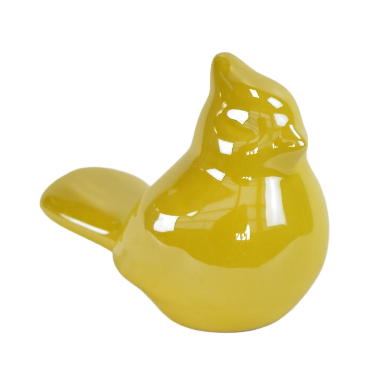 Keramický ptáček žlutý 8 cm