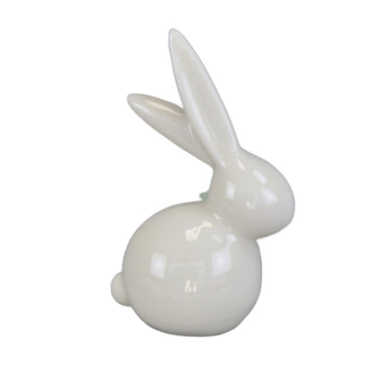 Zajíček porcelánový s kytičkou 8,5 cm