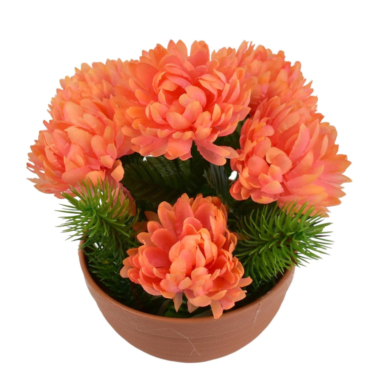 Podzimní miska s oranžovými chryzantémami 22 x 19 cm