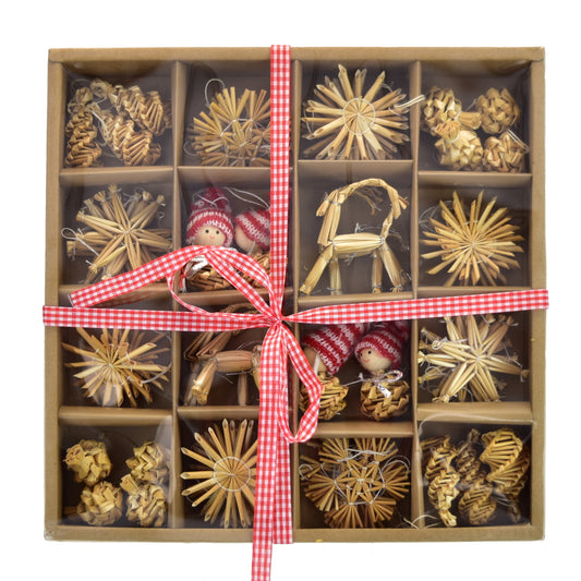 Slaměné vánoční ozdoby 56 ozdob