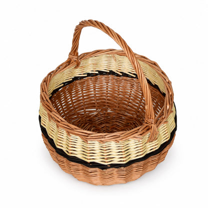 Košík Bolerko střední, ručně pletený z přírodního proutí 23×23×15-31 cm