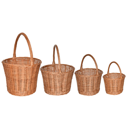 Set of wicker baskets Trháček, hand-woven from natural wicker, 4 pcs