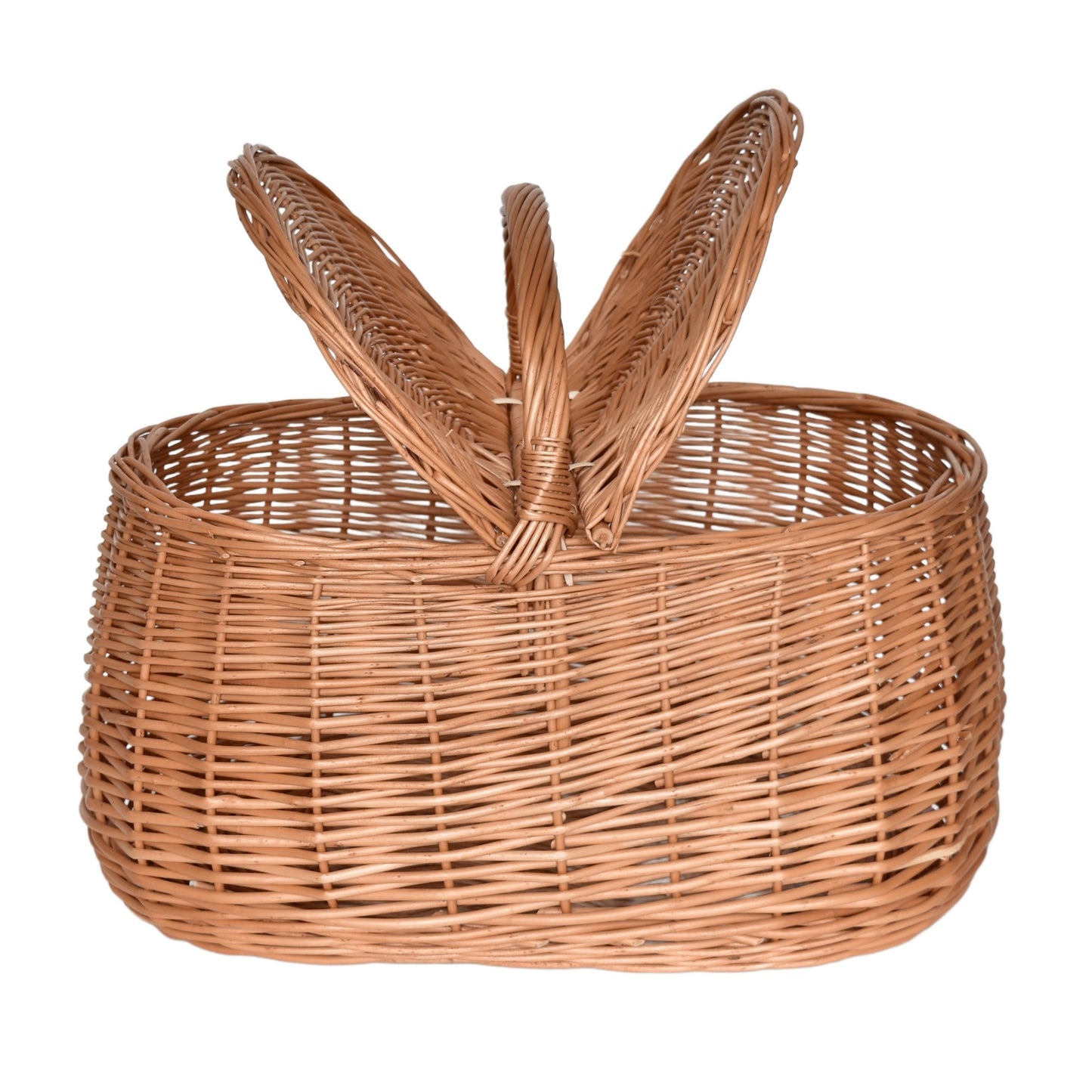 Car Picnic Basket, hand-woven from natural wicker, 43×28×35 cm