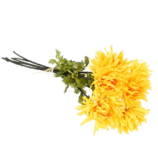 Kytice žlutých chryzantém 6 ks, 70 cm
