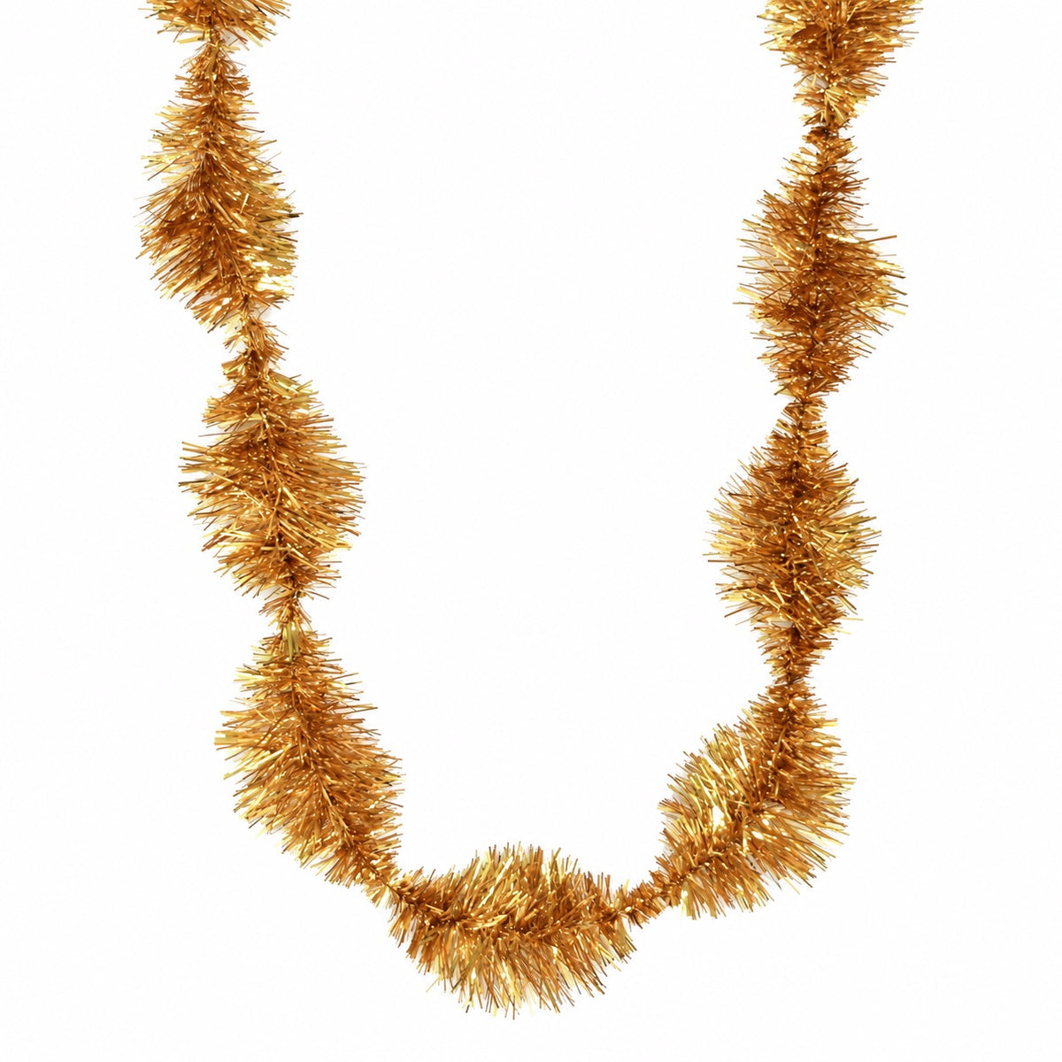 Gold oval pattern Christmas garland, Ø 5 cm, length 3 m
