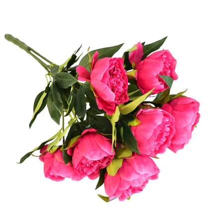 Kytice růžových pivoněk  9 květů/Ø10 cm / 60 cm