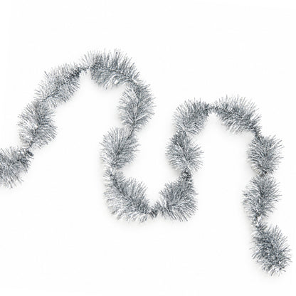 Silver Christmas garland with oval pattern, Ø 5 cm, length 3 m