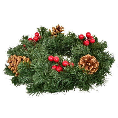 Věnec zelený zdobený bezinkami Ø30 cm